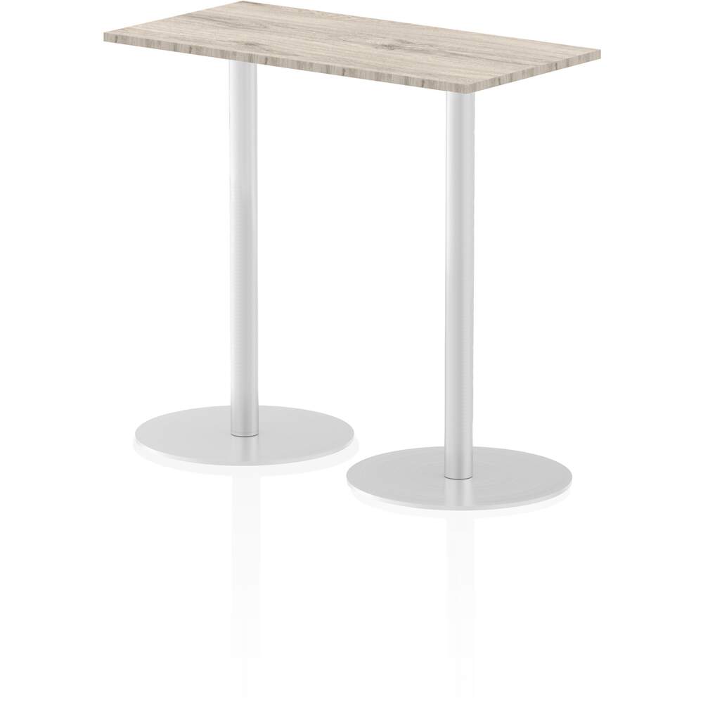 Italia 1200 x 600mm Poseur Rectangular Table Grey Oak Top 1145mm High Leg