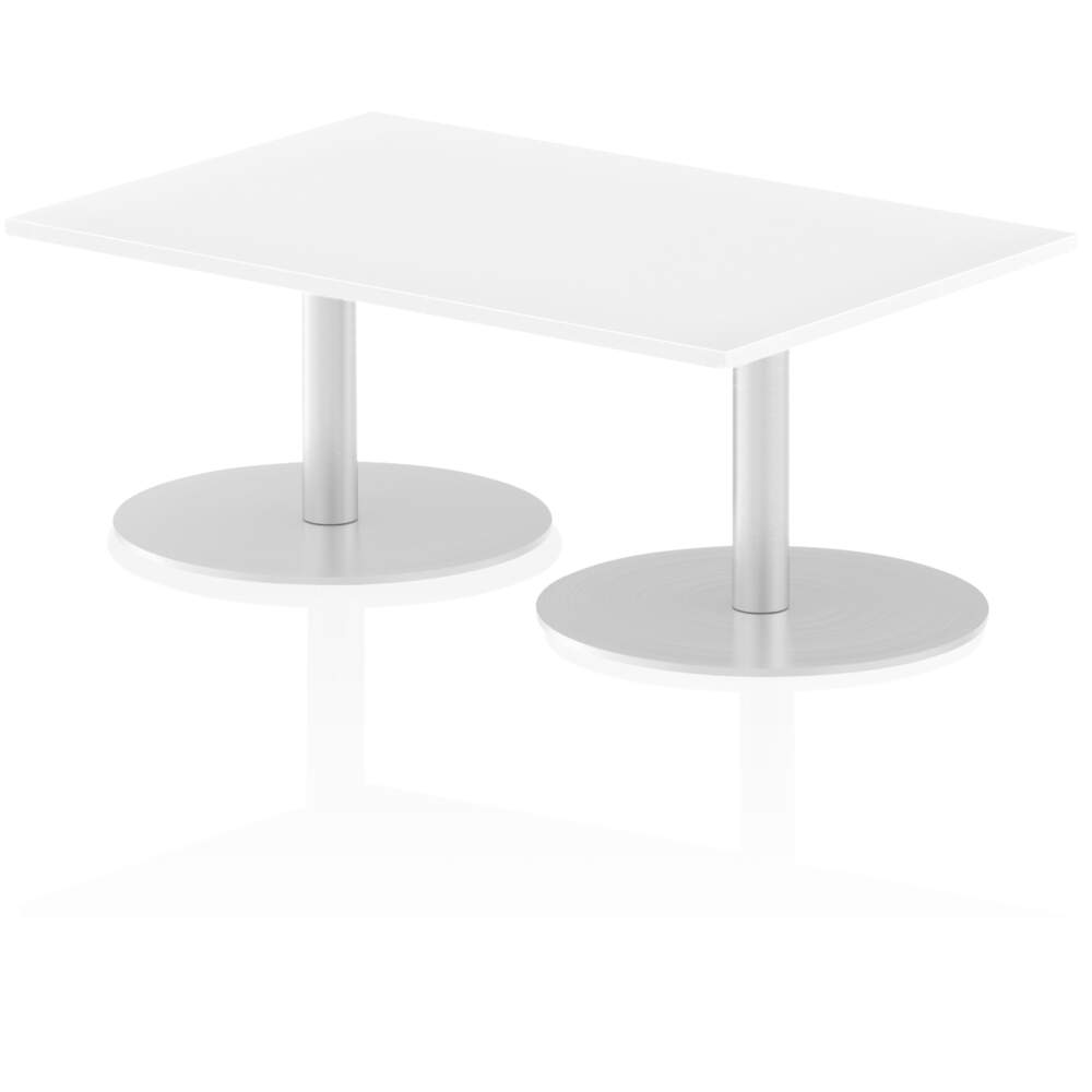 Italia 1200 x 800mm Poseur Rectangular Table White Top 475mm High Leg