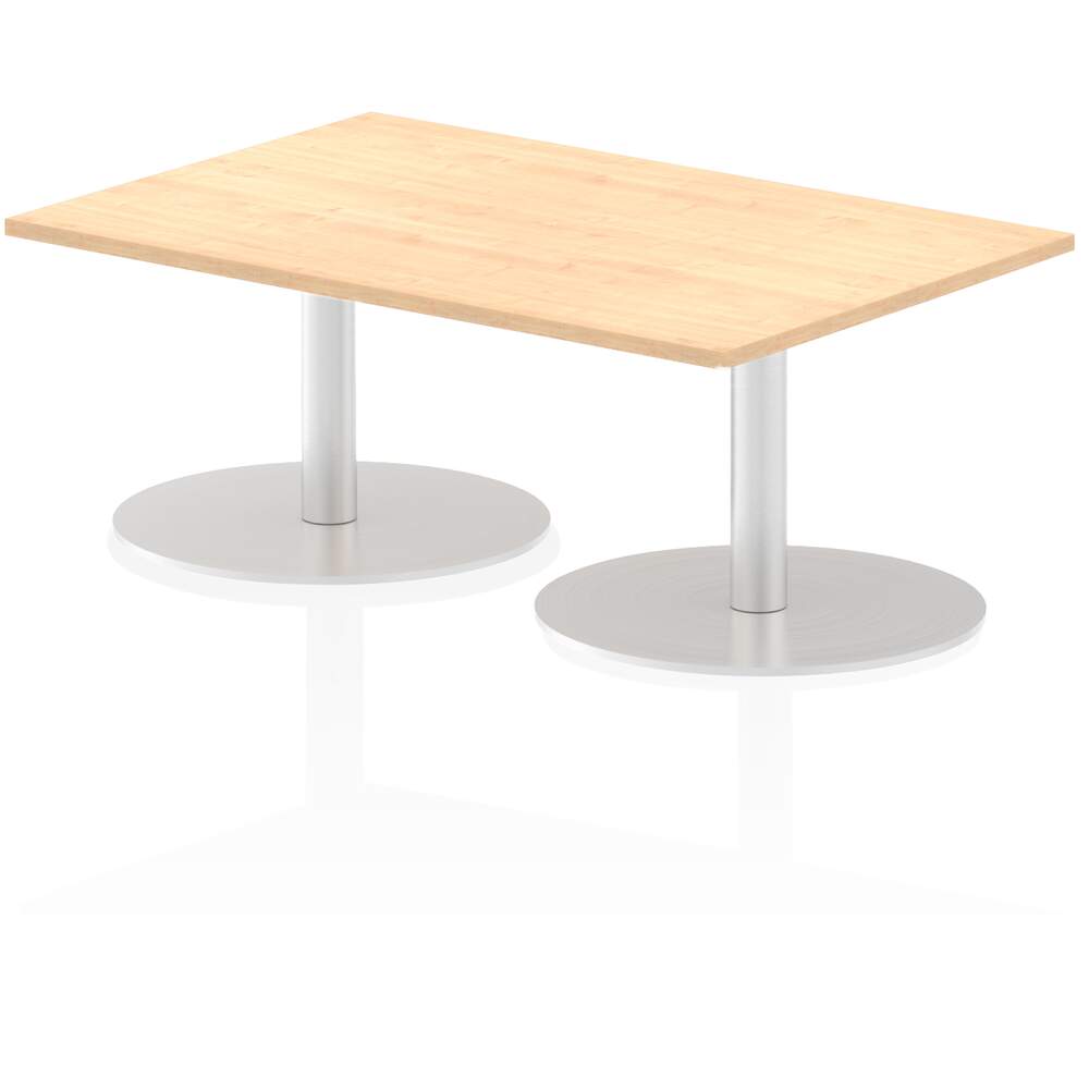 Italia 1200 x 800mm Poseur Rectangular Table Maple Top 475mm High Leg