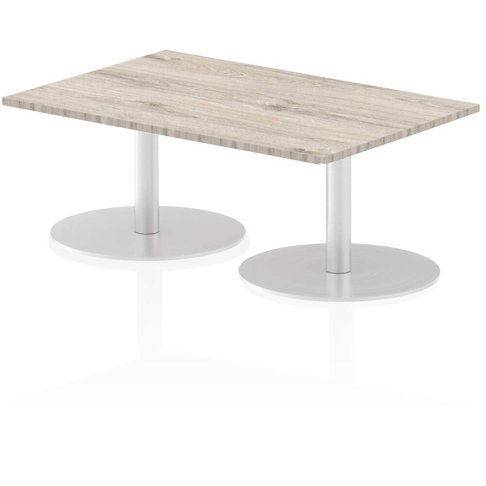 Italia 1200 x 800mm Poseur Rectangular Table Grey Oak Top 475mm High Leg