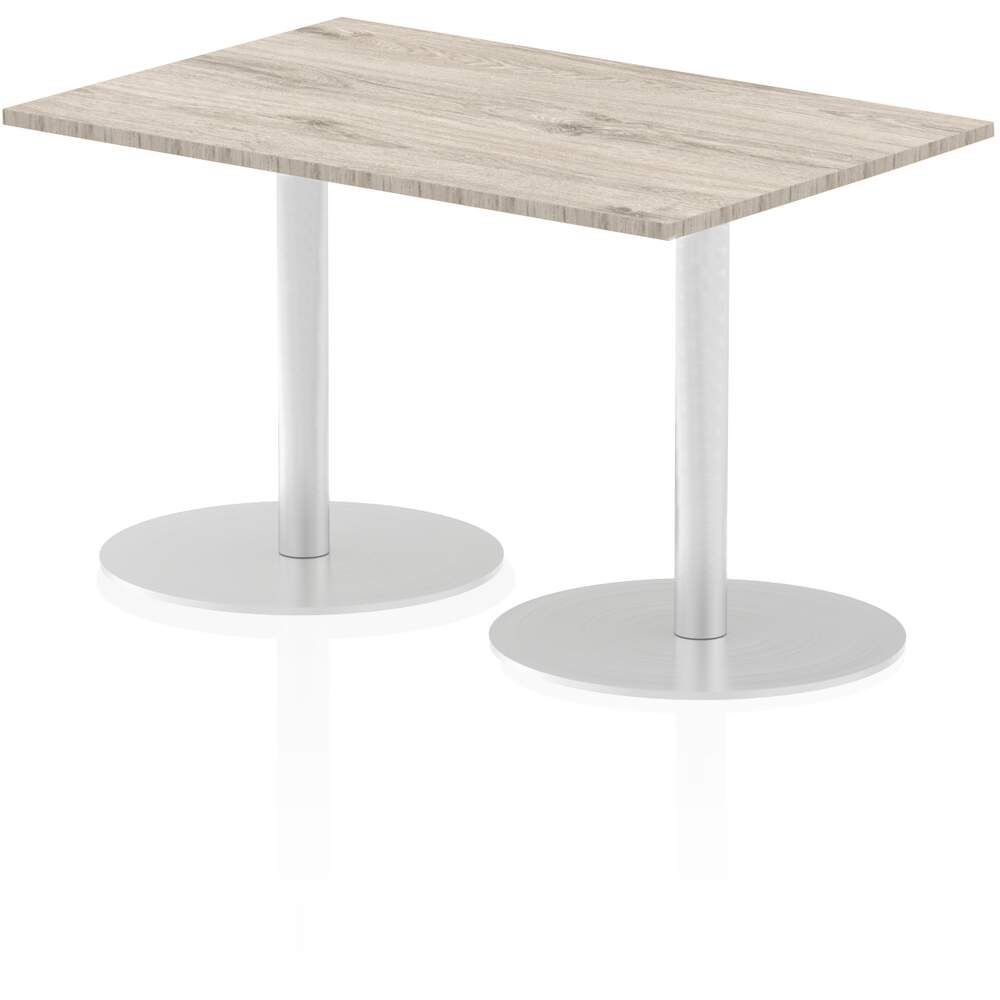 Italia 1200 x 800mm Poseur Rectangular Table Grey Oak Top 725mm High Leg