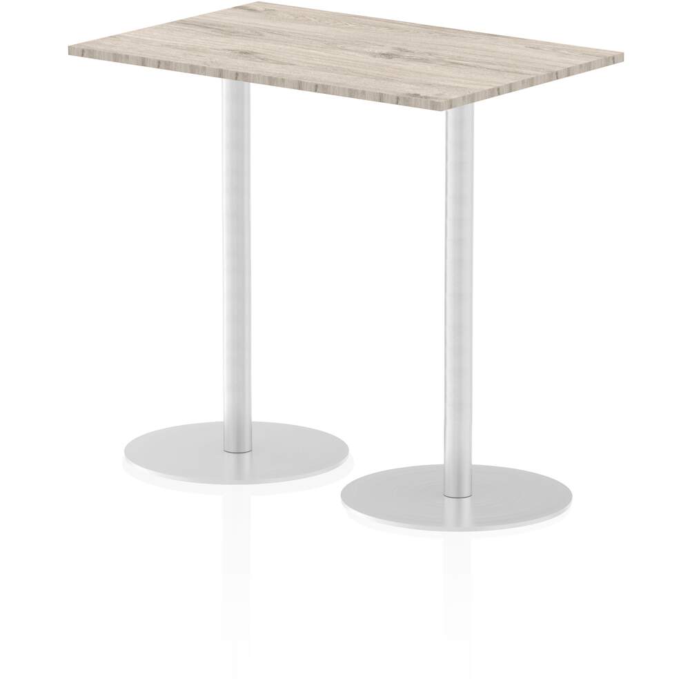 Italia 1200 x 800mm Poseur Rectangular Table Grey Oak Top 1145mm High Leg