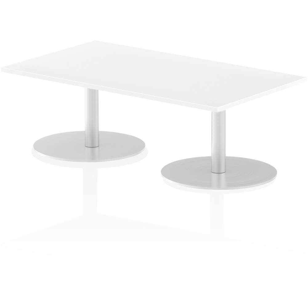 Italia 1400 x 800mm Poseur Rectangular Table White Top 475mm High Leg