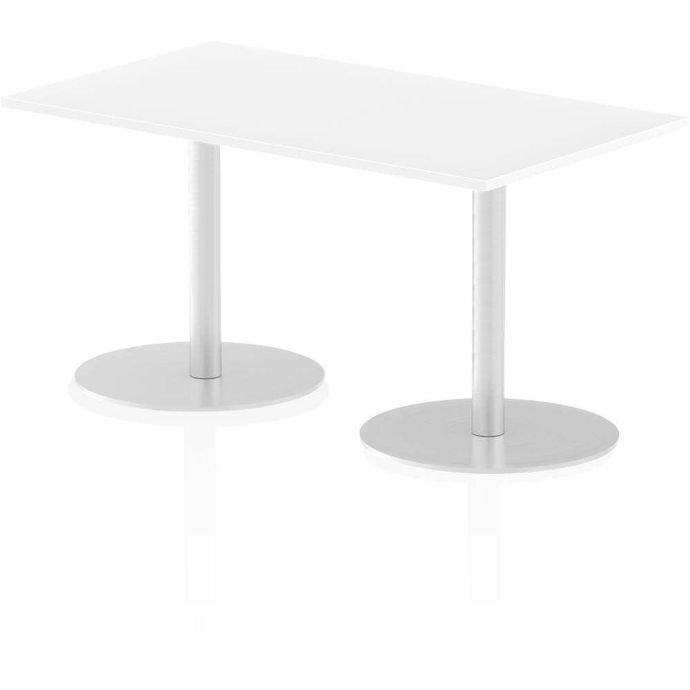 Italia 1400 x 800mm Poseur Rectangular Table White Top 725mm High Leg