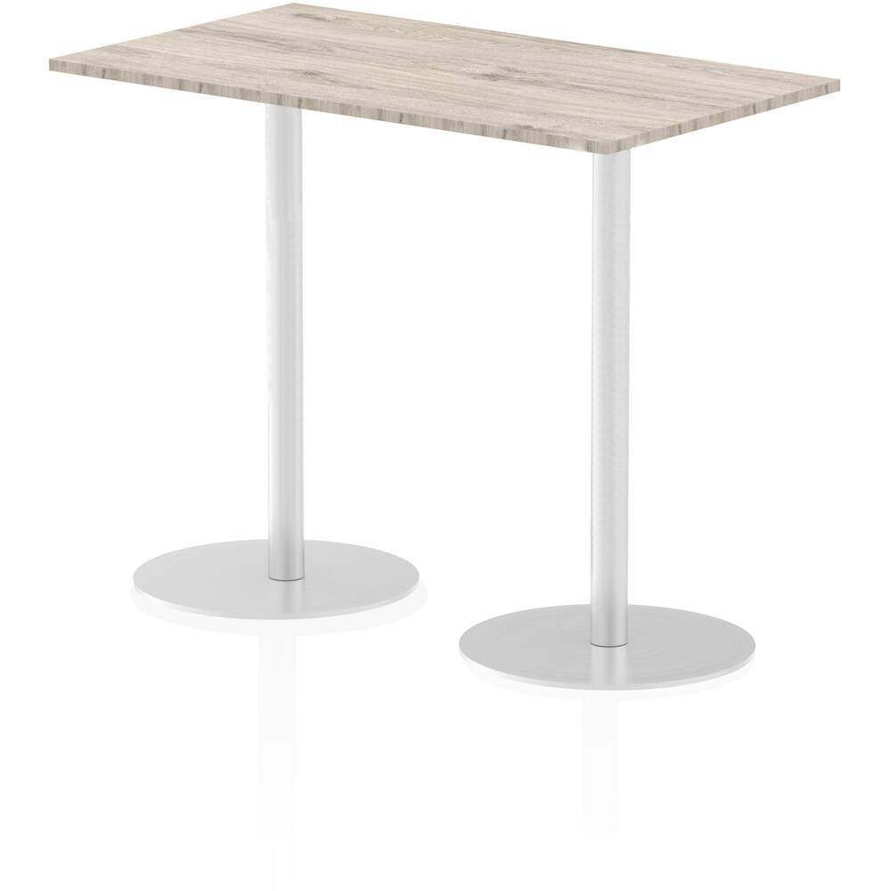 Italia 1400 x 800mm Poseur Rectangular Table Grey Oak Top 1145mm High Leg