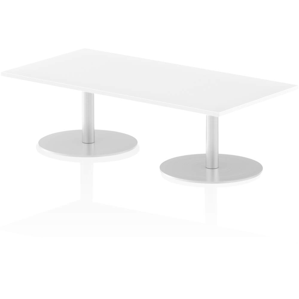 Italia 1600 x 800mm Poseur Rectangular Table White Top 475mm High Leg