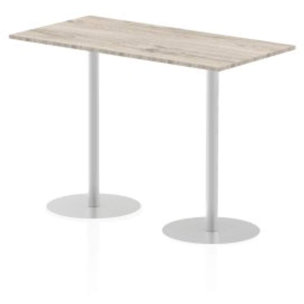 Italia 1600 x 800mm Poseur Rectangular Table Grey Oak Top 1145mm High Leg