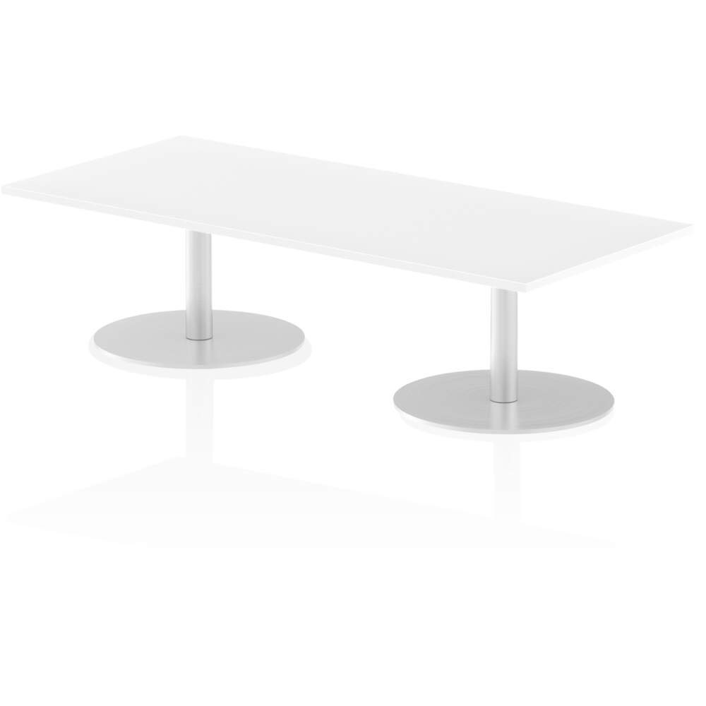 Italia 1800 x 800mm Poseur Rectangular Table White Top 475mm High Leg