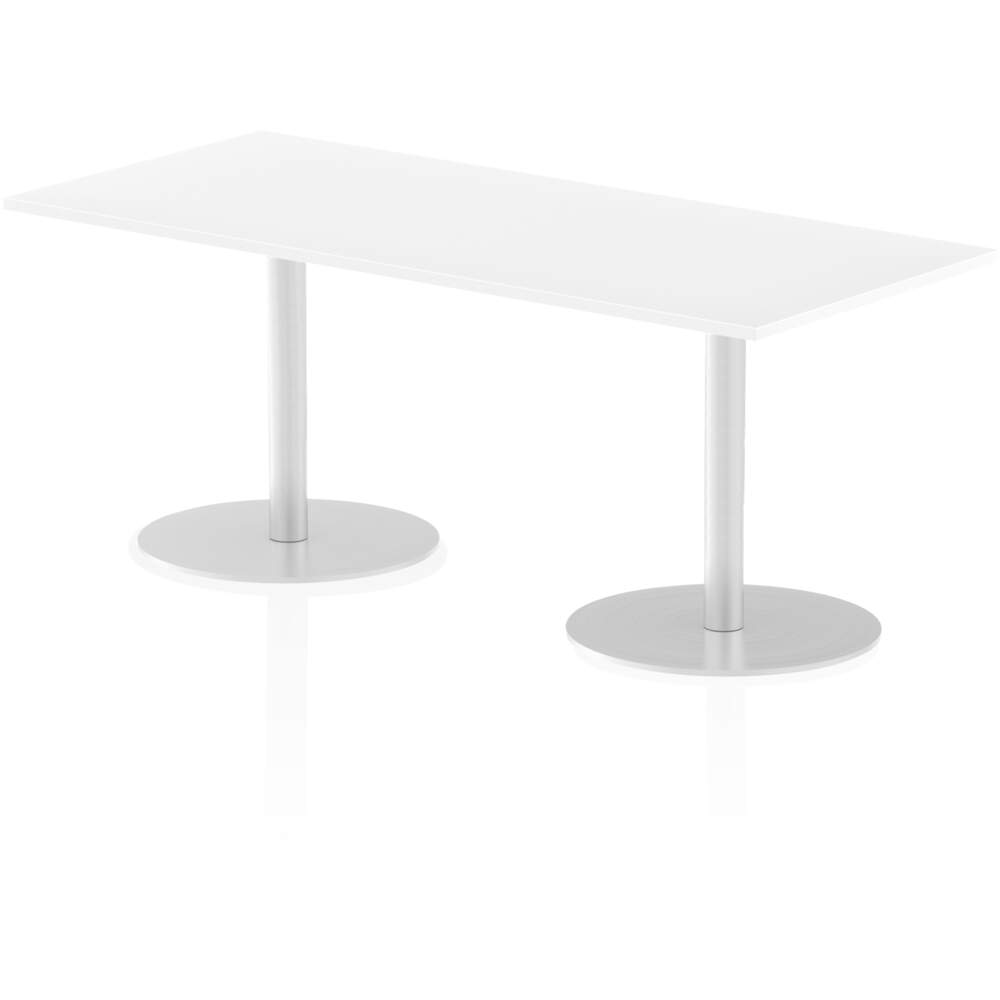 Italia 1800 x 800mm Poseur Rectangular Table White Top 725mm High Leg