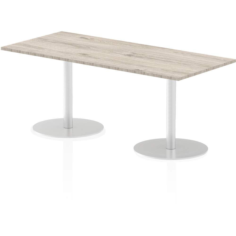 Italia 1800 x 800mm Poseur Rectangular Table Grey Oak Top 725mm High Leg