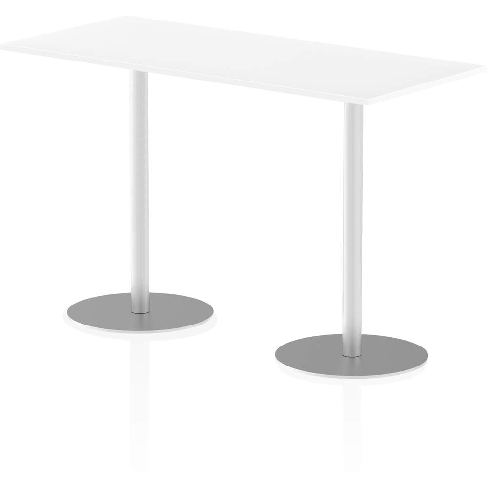 Italia 1800 x 800mm Poseur Rectangular Table White Top 1145mm High Leg