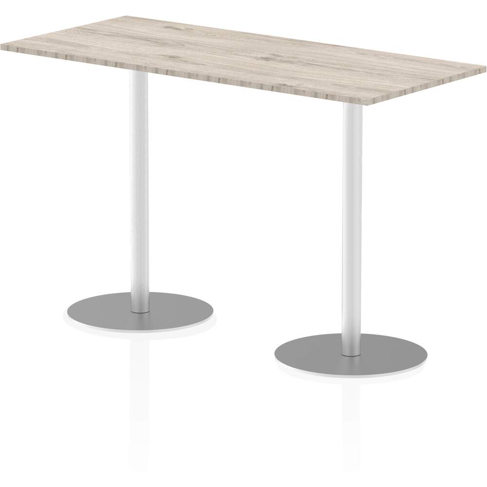 Italia 1800 x 800mm Poseur Rectangular Table Grey Oak Top 1145mm High Leg