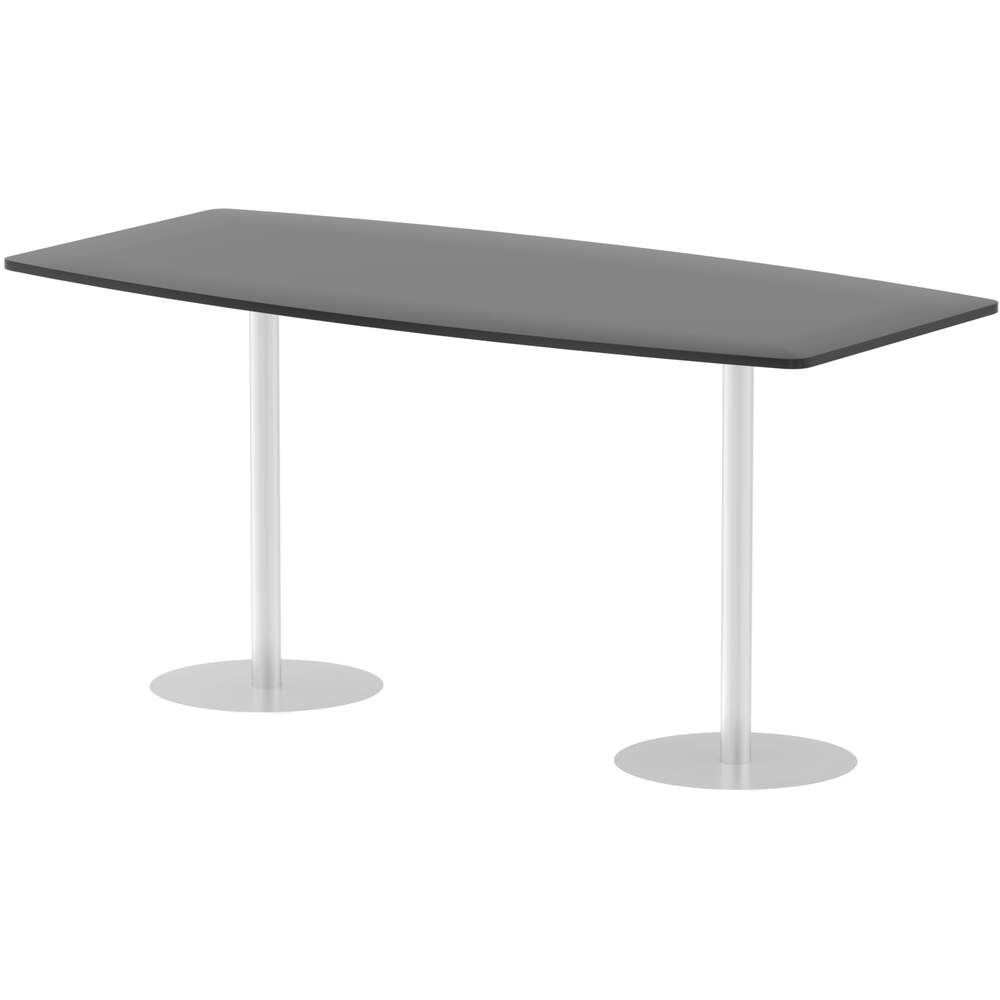 Italia 2400mm Poseur High Gloss Table Black Top 1145mm High Leg