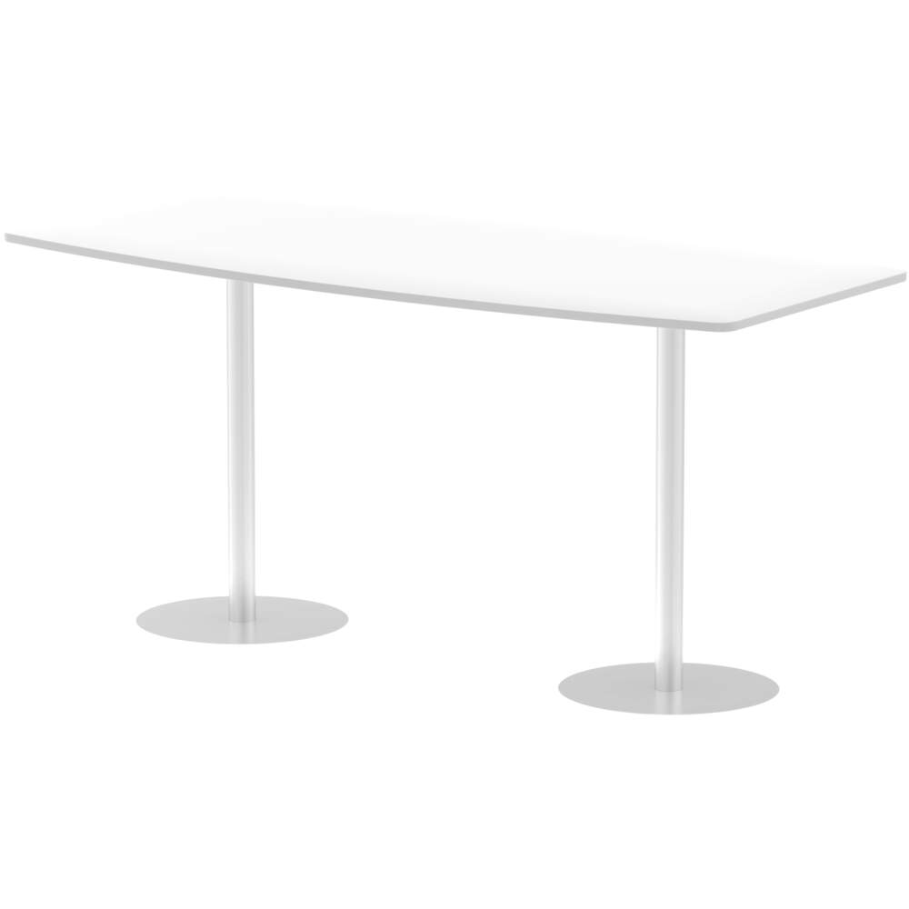 Italia 2400mm Poseur High Gloss Table White Top 1145mm High Leg