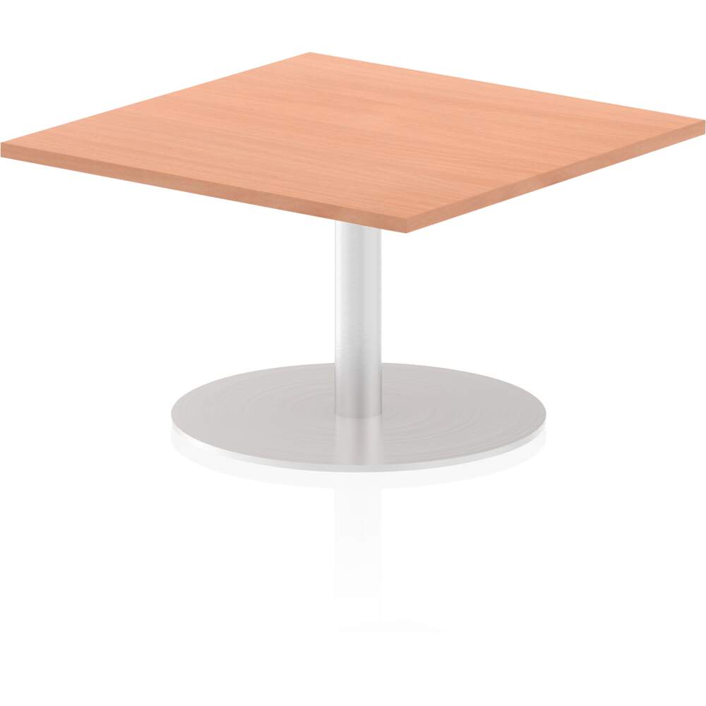 Italia 800mm Poseur Square Table Beech Top 475mm High Leg