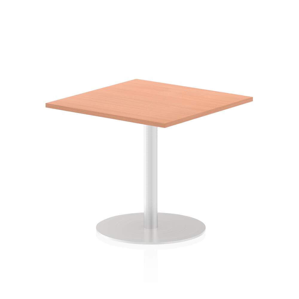 Italia 800mm Poseur Square Table Beech Top 725mm High Leg