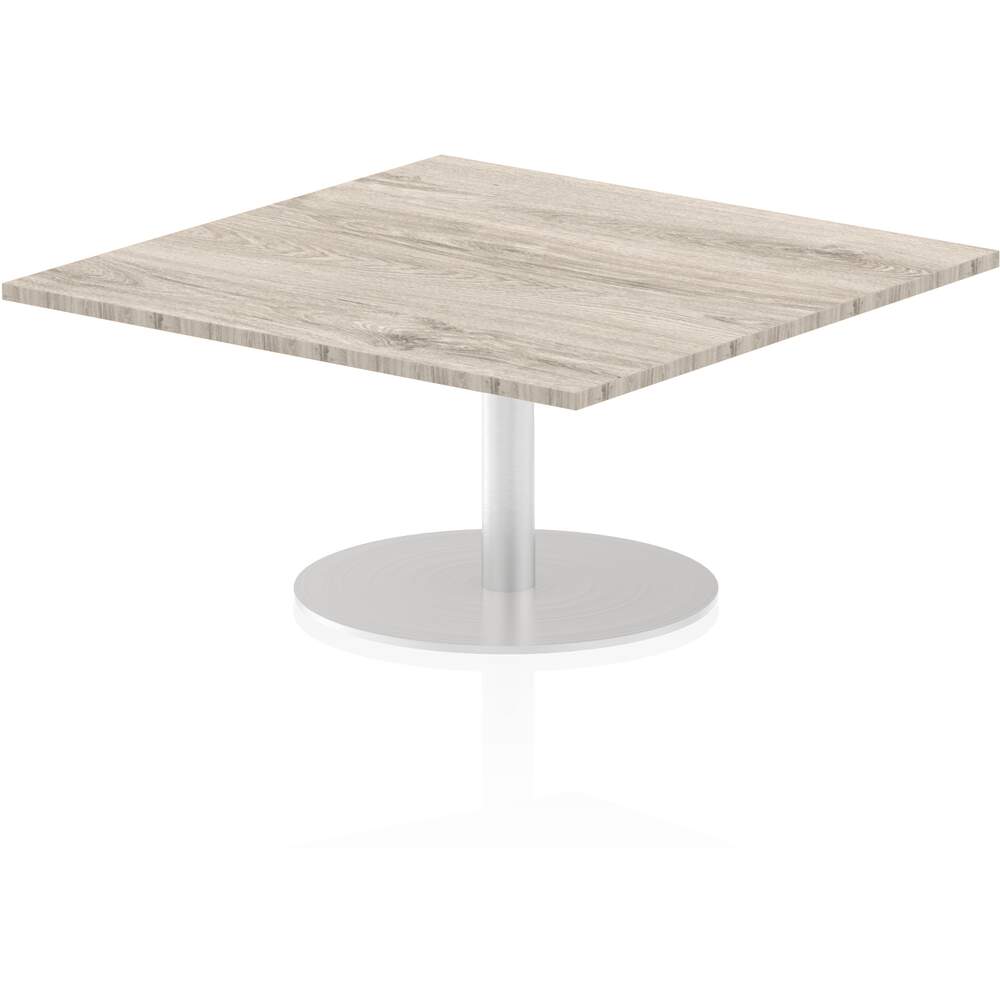 Italia 1000mm Poseur Square Table Grey Oak Top 475mm High Leg