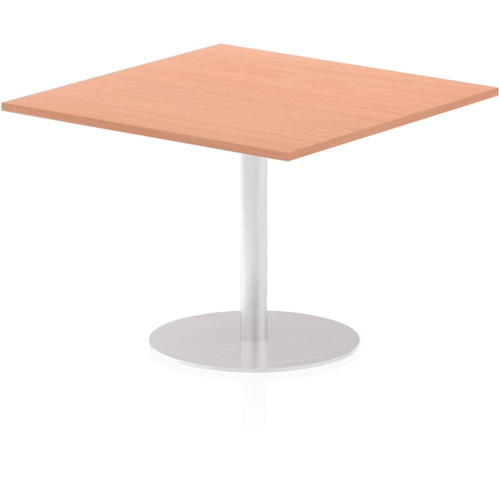 Italia 1000mm Poseur Square Table Beech Top 725mm High Leg