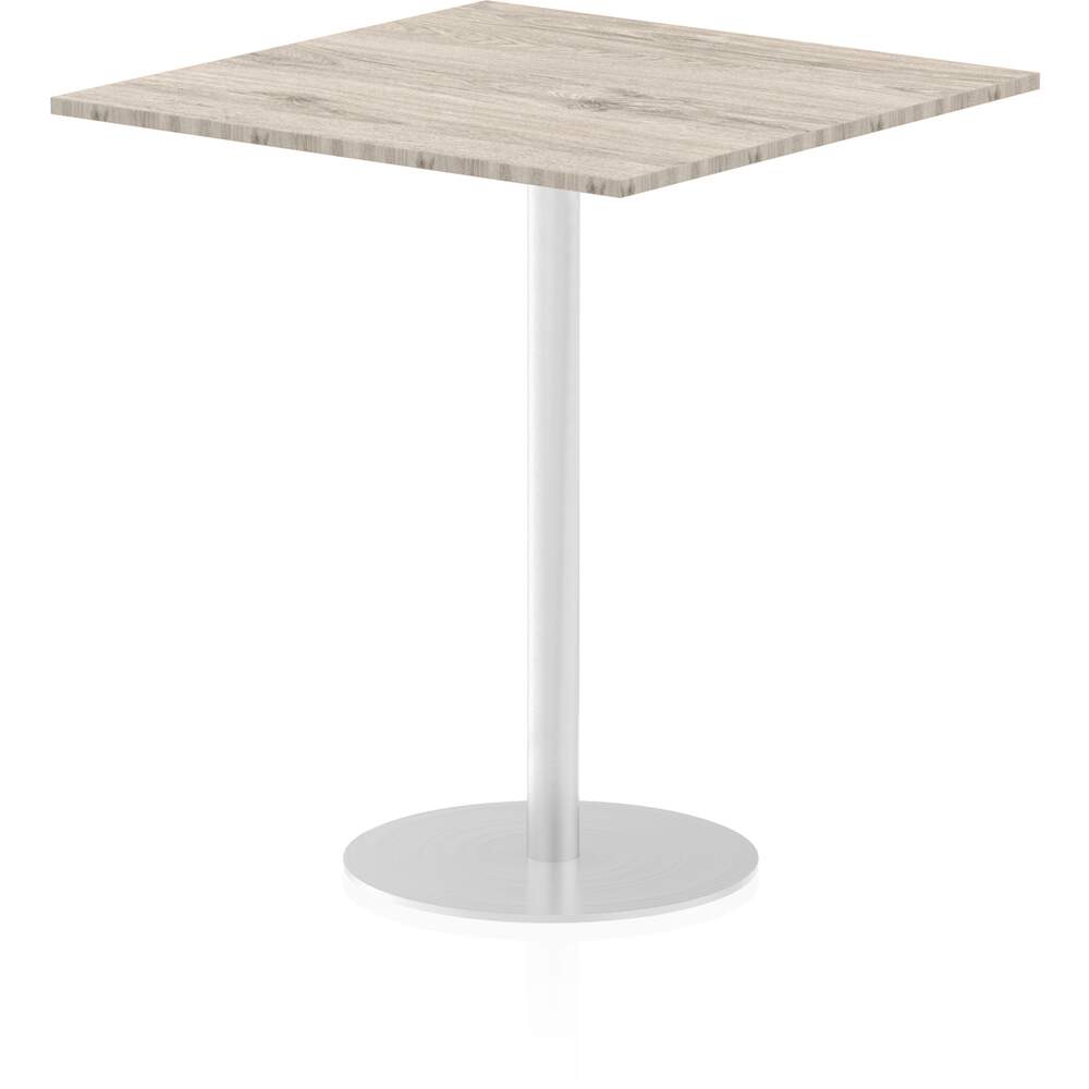 Italia 1000mm Poseur Square Table Grey Oak Top 1145mm High Leg