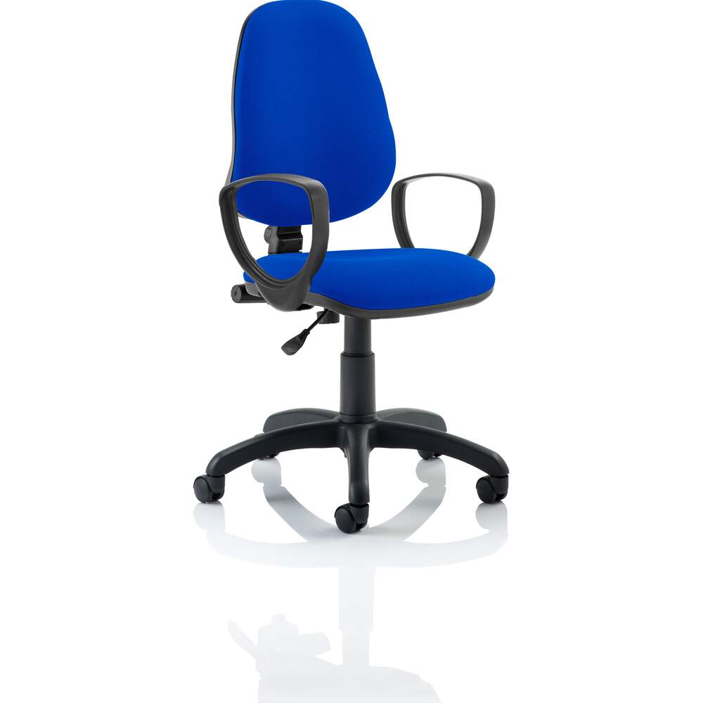 Eclipse I Lever Task Operator Chair Blue With Loop Arms