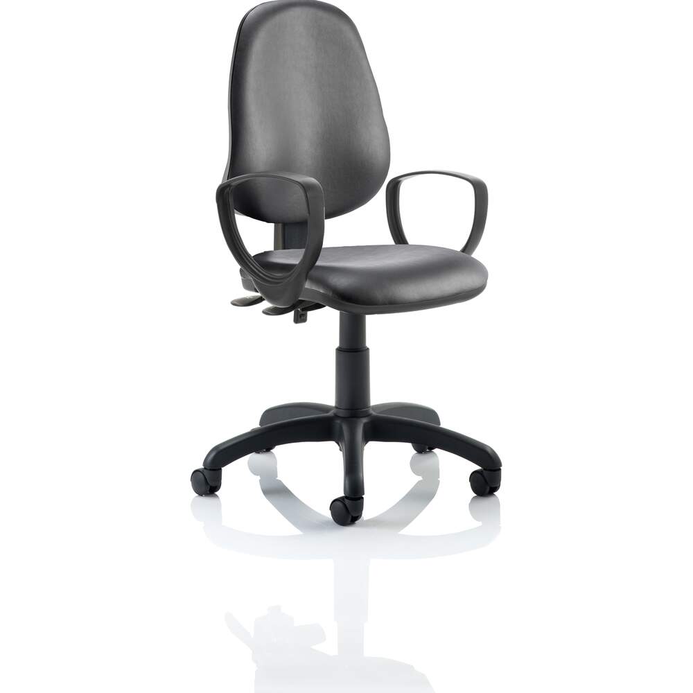 Eclipse II Lever Task Operator Chair Vinyl Black With Loop Arms