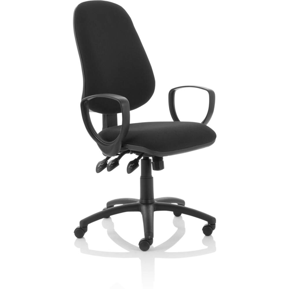 Eclipse XL Lever Task Operator Chair Black With Loop Arms