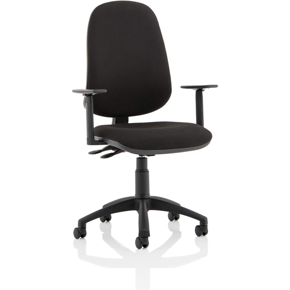 Eclipse XL Lever Task Operator Chair Black With Height Adjustable Arms