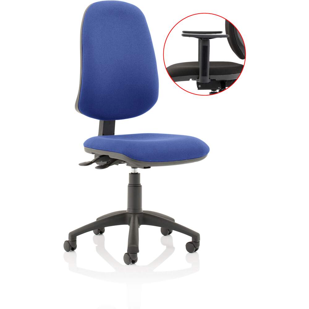 Eclipse XL Lever Task Operator Chair Blue With Height Adjustable Arms