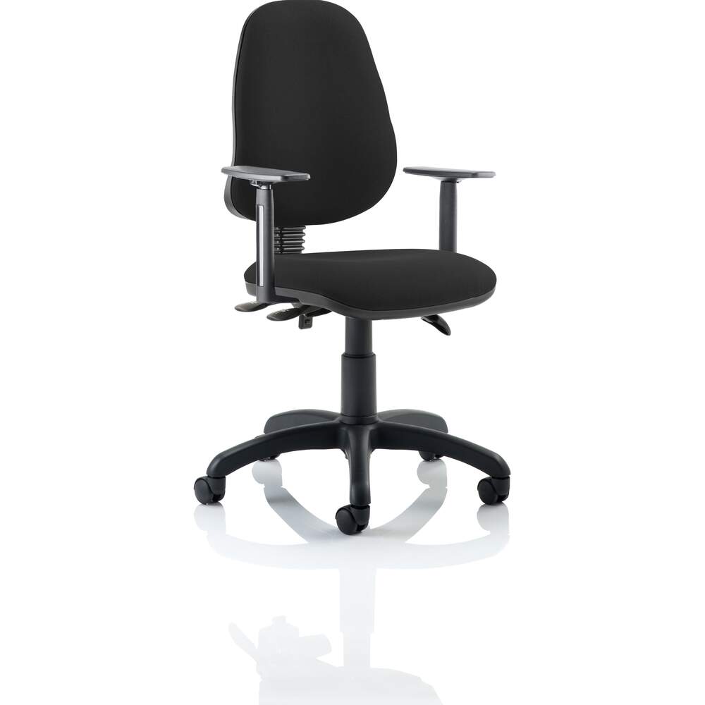 Eclipse III  Lever Task Operator Chair Black With Height Adjustable Arms