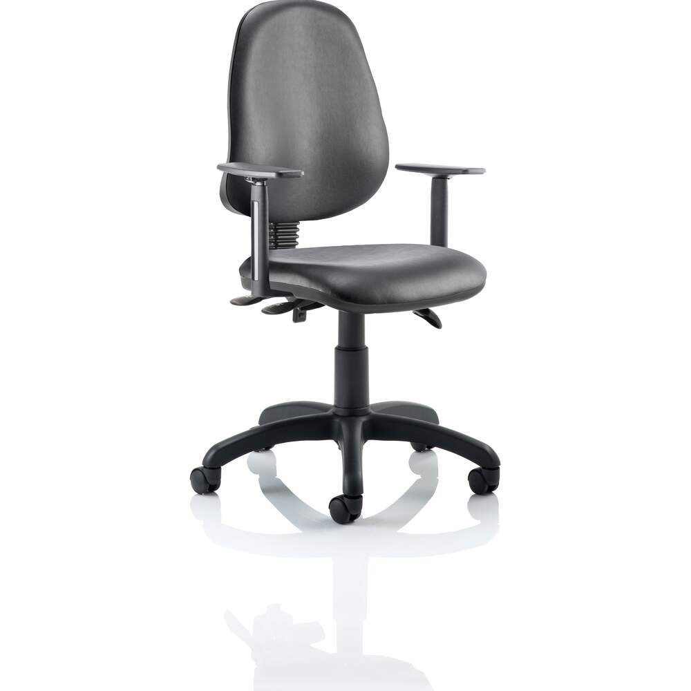 Eclipse III Lever Task Operator Chair Vinyl Black With Height Adjustable Arms