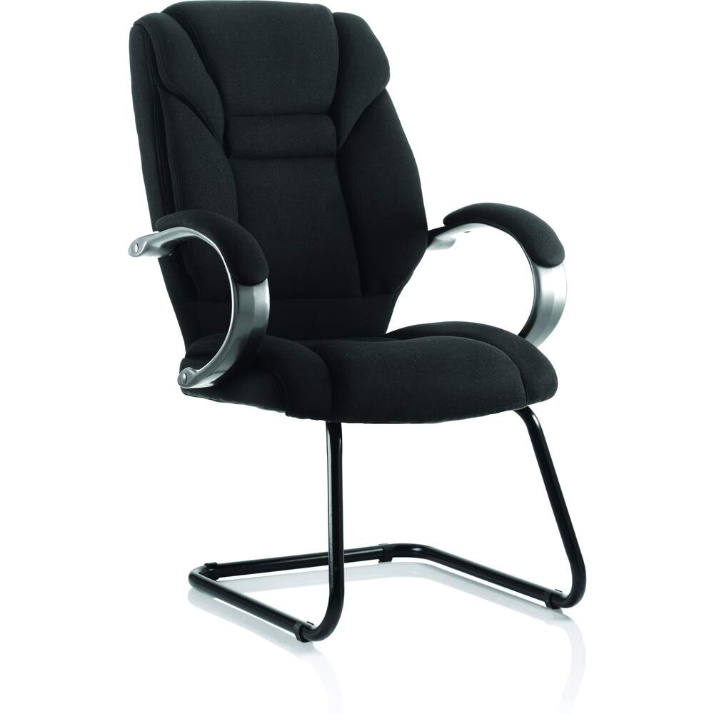 Galloway Cantilever Chair Black Fabric With Arms