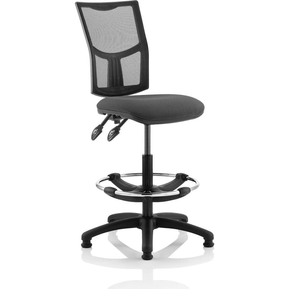 Eclipse II Lever Task Operator Chair Mesh Back With Charcoal Seat With Hi Rise  Draughtsman Kit