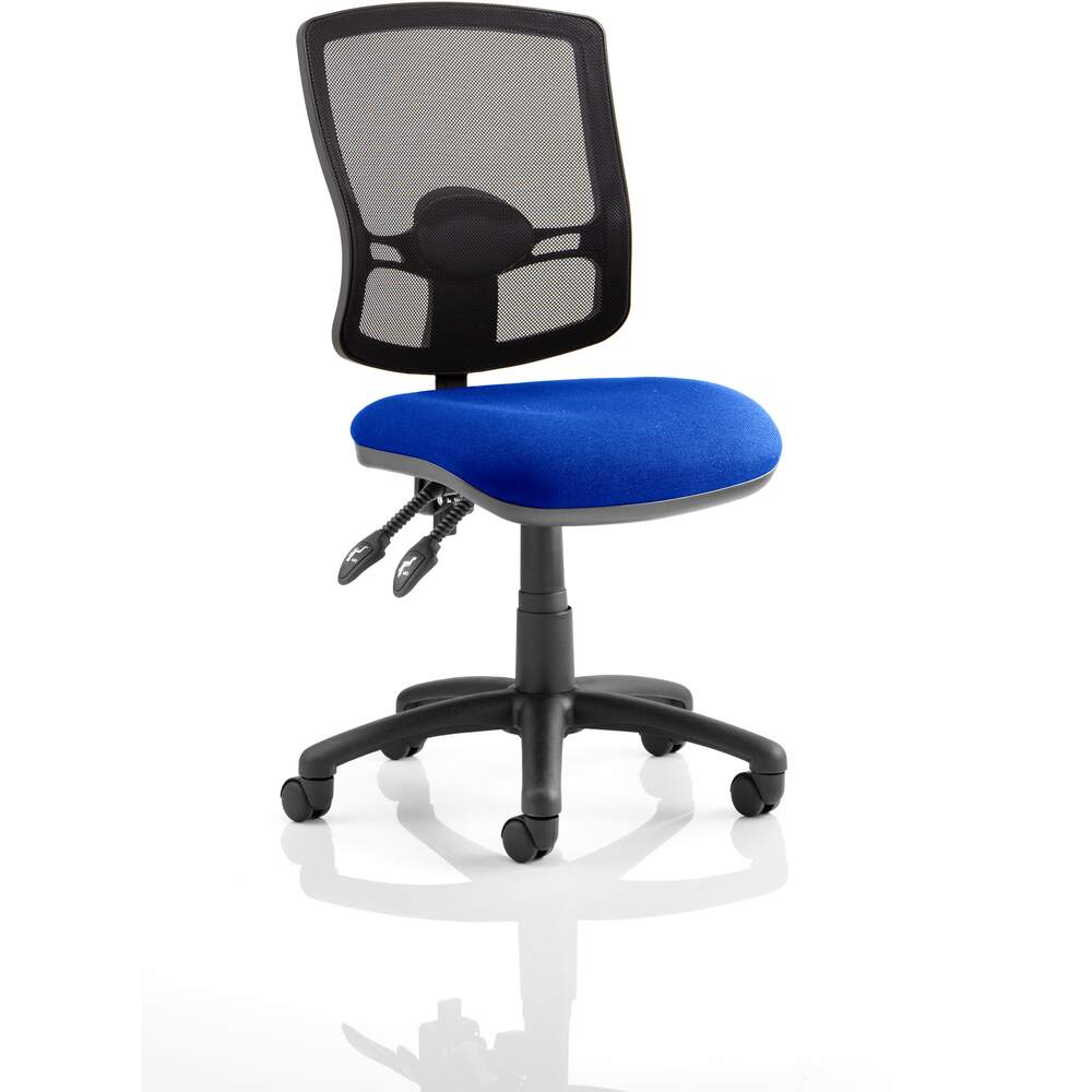 Eclipse Plus II Lever Task Operator Chair Mesh Back Deluxe With Blue Seat