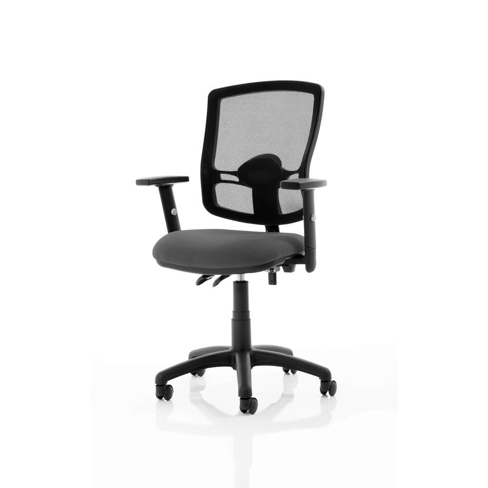 Eclipse Plus II Lever Task Operator Chair Mesh Back Deluxe With Charcoal Seat With Height Adjustable Arms