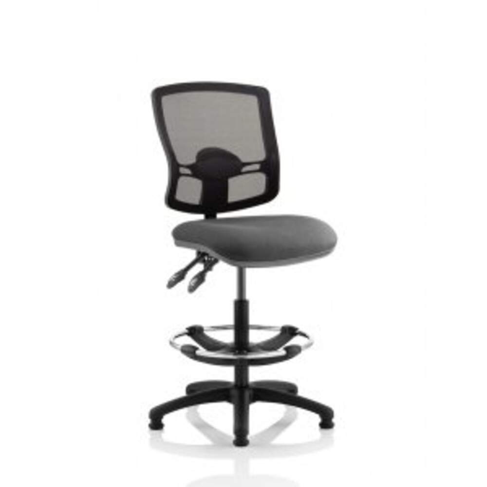 Eclipse Plus II Lever Task Operator Chair Mesh Back Deluxe With Charcoal Seat With Hi Rise Draughtsman Kit