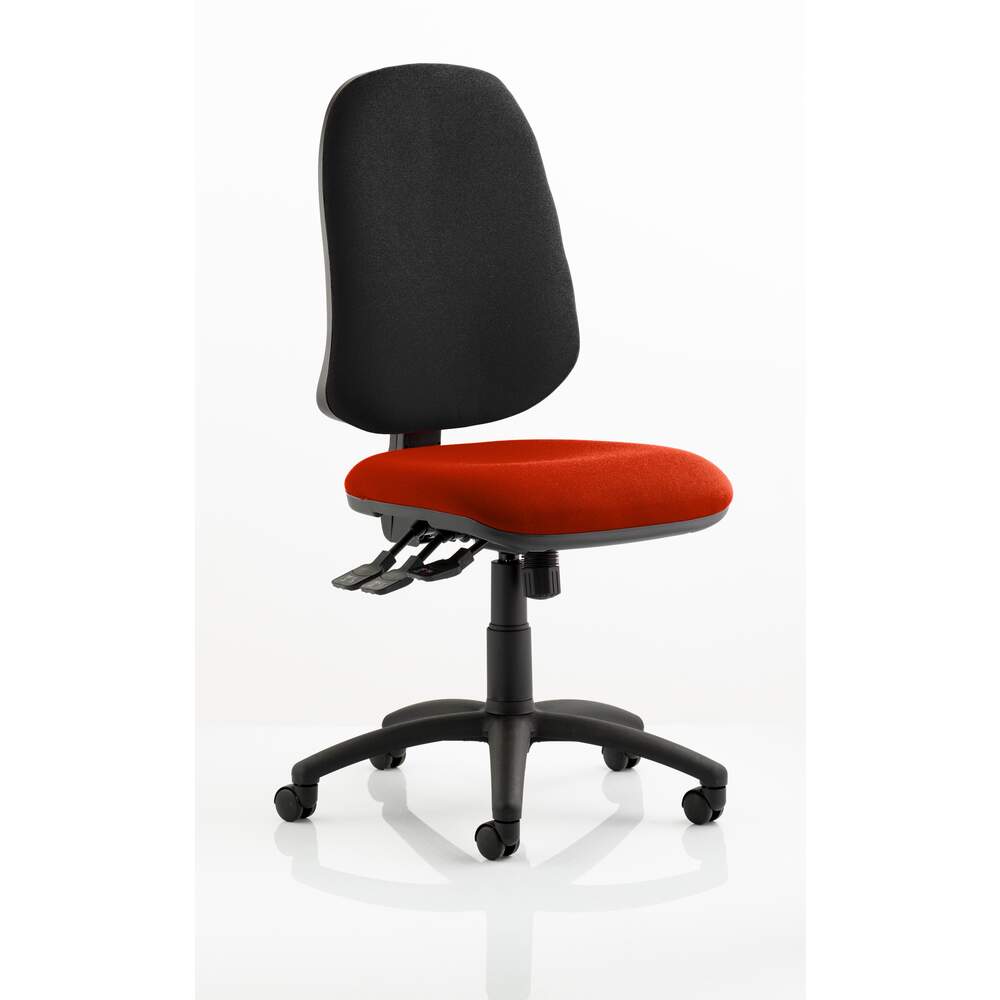 Eclipse XL Lever Task Operator Chair Bespoke Colour Seat Tabasco Red