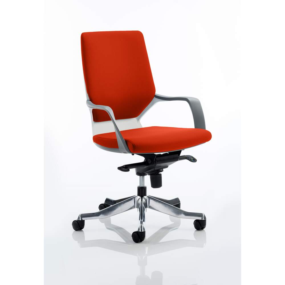 Xenon Executive White Shell Medium Back Bespoke Colour Tabasco Red