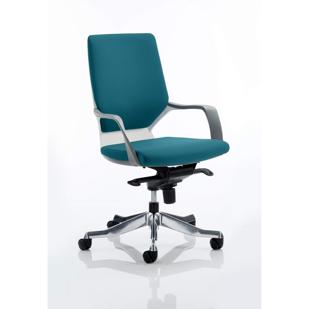 Xenon Executive White Shell Medium Back Bespoke Colour Maringa Teal