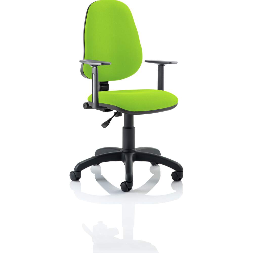 Eclipse I Lever Task Operator Chair Bespoke With Height Adjustable Arms In Myrrh Green