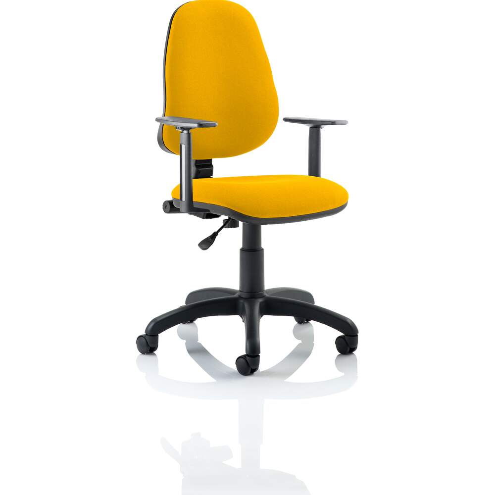 Eclipse I Lever Task Operator Chair Bespoke With Height Adjustable Arms In Senna Yellow