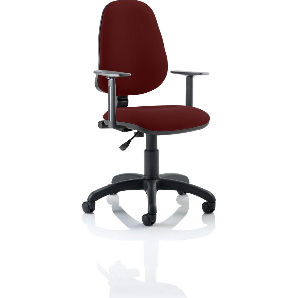 Eclipse I Lever Task Operator Chair Bespoke With Height Adjustable Arms In Ginseng Chilli