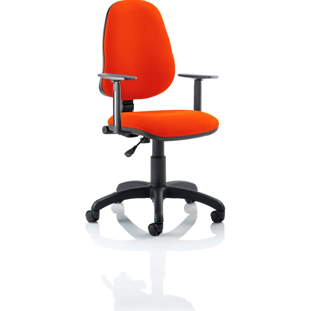 Eclipse I Lever Task Operator Chair Bespoke With Height Adjustable Arms In Tabasco Red