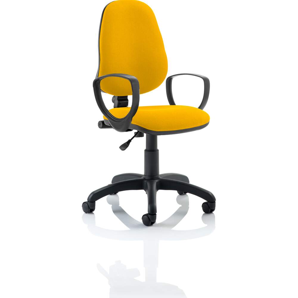 Eclipse I Lever Task Operator Chair Bespoke With Loop Arms In Senna Yellow