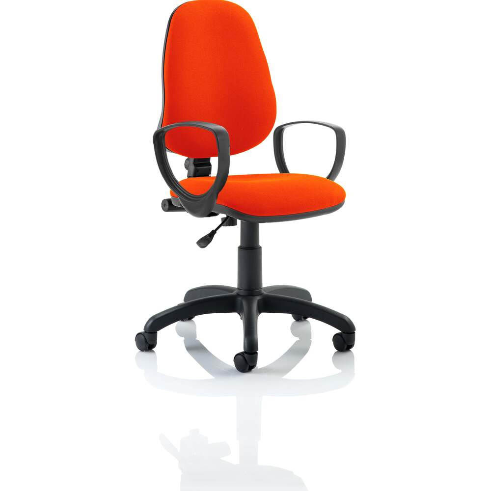 Eclipse I Lever Task Operator Chair Bespoke With Loop Arms In Tabasco Red