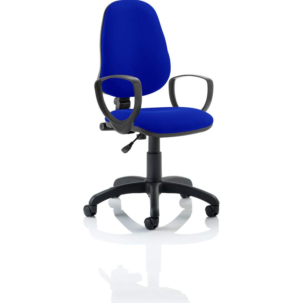 Eclipse I Lever Task Operator Chair Bespoke With Loop Arms In Stevia Blue