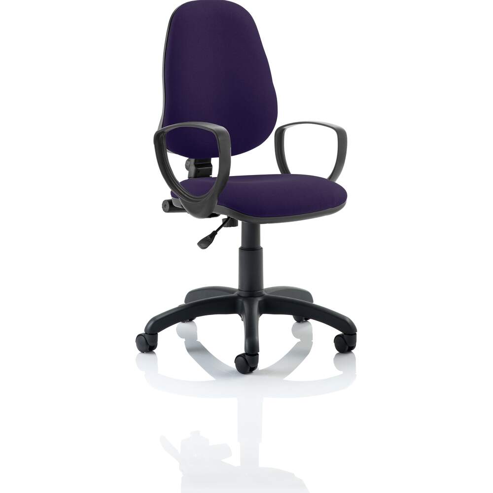 Eclipse I Lever Task Operator Chair Bespoke With Loop Arms In Tansy Purple