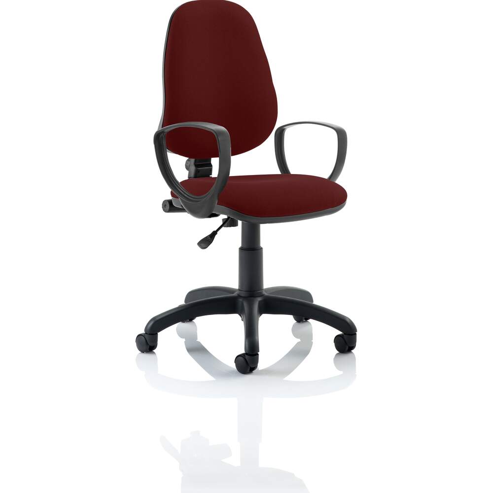 Eclipse I Lever Task Operator Chair Bespoke With Loop Arms In Ginseng Chilli