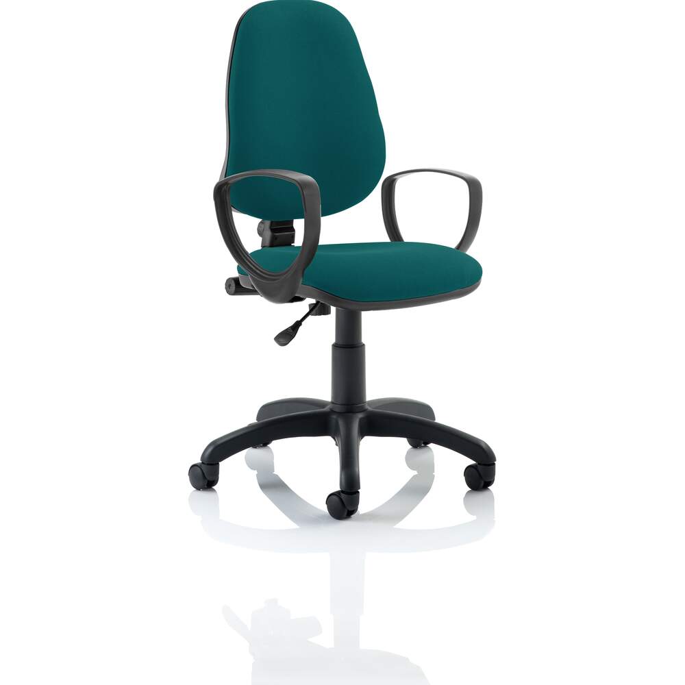 Eclipse I Lever Task Operator Chair Bespoke With Loop Arms In Maringa Teal