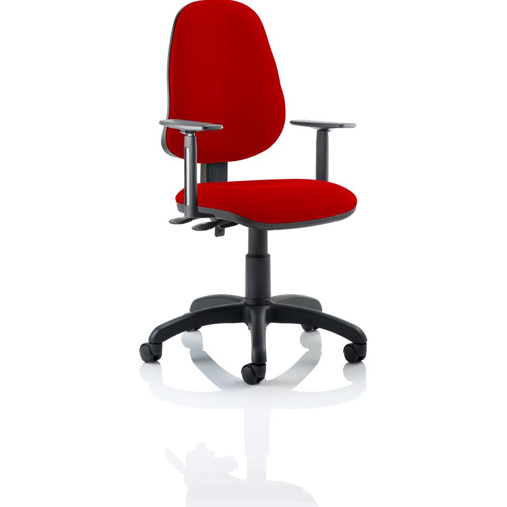 Eclipse II Lever Task Operator Chair Bespoke With Height Adjustable Arms In Bergamot Cherry