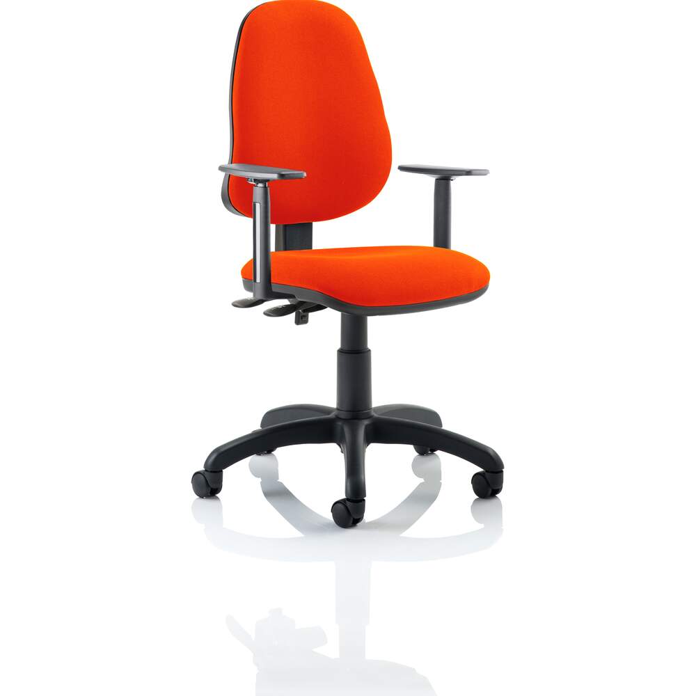 Eclipse II Lever Task Operator Chair Bespoke With Height Adjustable Arms In Tabasco Red